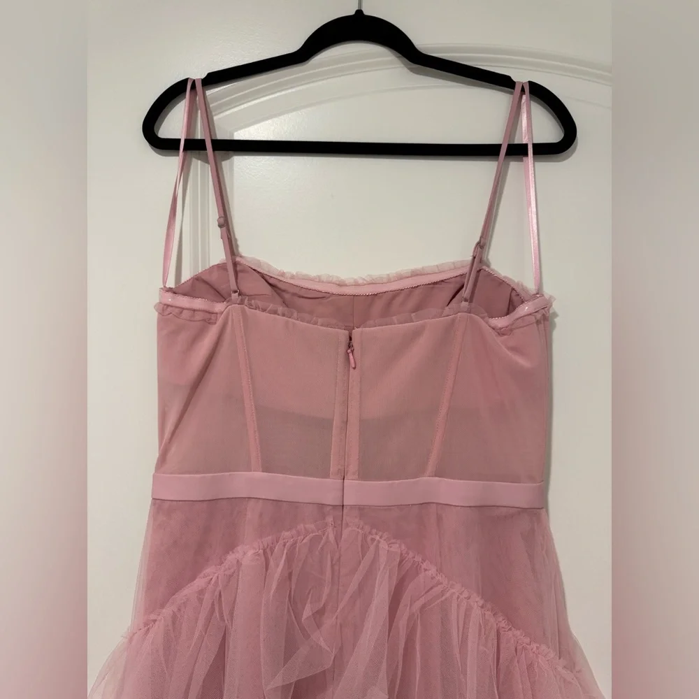 BCBGMAXAZRIA Corset Tulle Gown in Pink Tint - Picture 8 of 11